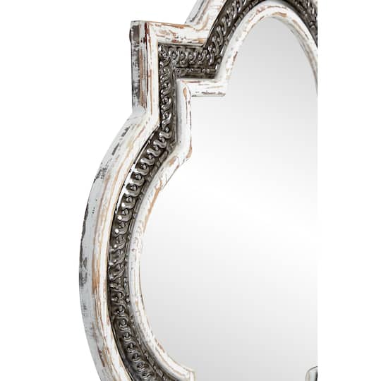 White Farmhouse Wood Wall Mirror, 30" x 30"